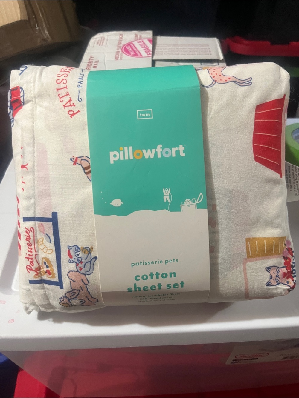 Pillowfort Patisserie Pets Cotton sheets set 220 thread count Twin
